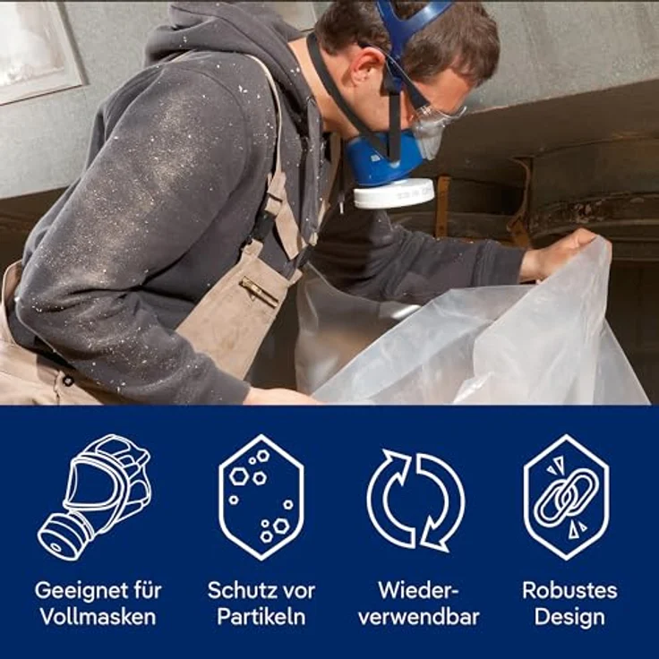 Dräger X-plore Rd40 Partikel-Filter 1140 P3 R für Aerosole-Partikel , 1 STK. , Ersatzfilter für Voll- und Halbmasken X-plore 4740 und 6300 – Bild 6