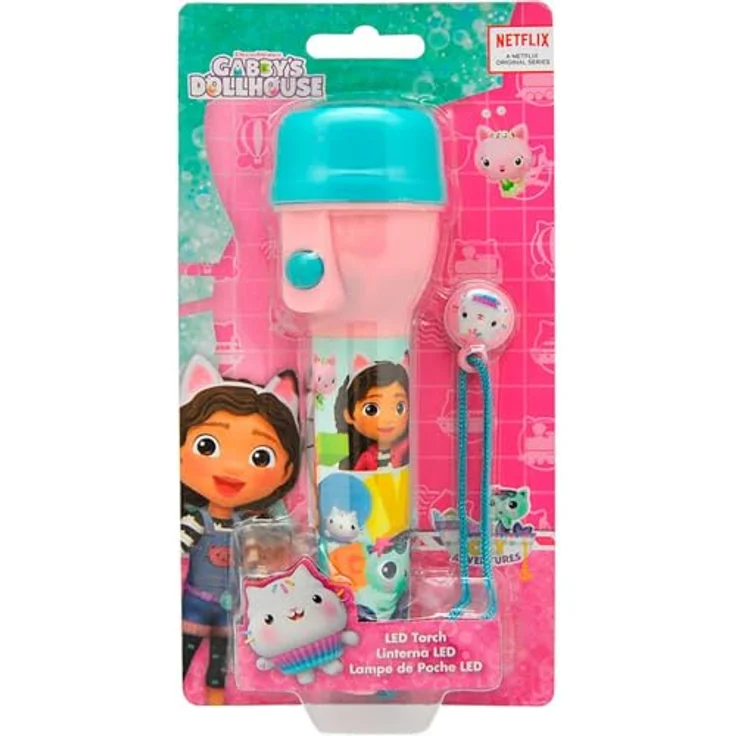 Kids Euroswan Taschenlampe Gabby's Dollhouse - LED Taschenlampe Lampe, handlich und kinderfreundlich, Batteriebetrieben, bunt – Bild 6