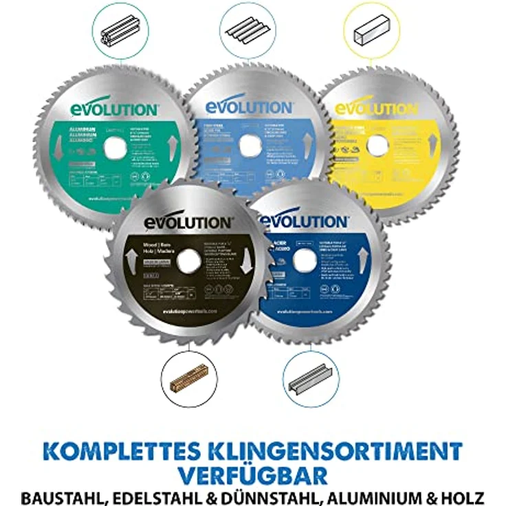 Evolution M210TCT-50CS - 210 mm Sägeblatt zum Schneiden von Baustahl - Metall-Sägeblatt mit 50 Zähnen und Hartmetallbestückung erzeugt praktisch keine Hitze, Grate oder Funken – Bild 4