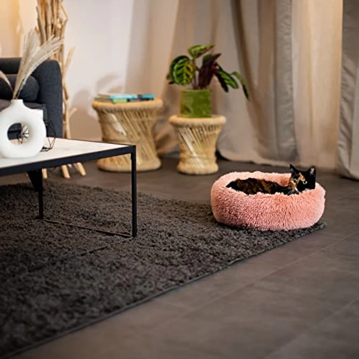 lionto Hundebett rund Hundekissen Hundesofa Katzenbett Donut, (S) 40 cm Ø rosa – Bild 3