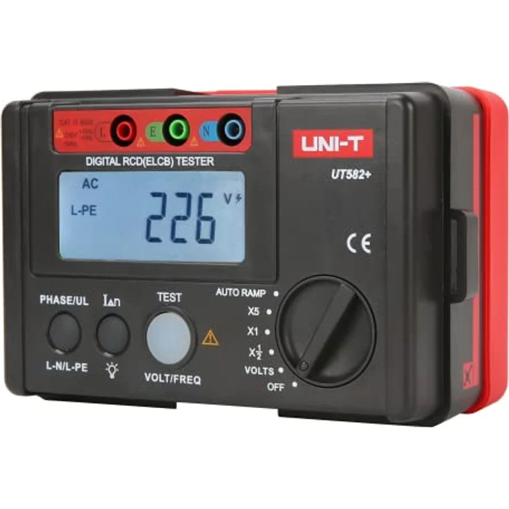 Uni-T UT582+, Multimeter und RCD-Prüfgerät für einphasige Stromkreise, Spannungsbereich 195 V bis 253 V – Bild 2