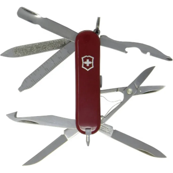 Victorinox MiniChamp 0.6385, Schweizer Taschenmesser mit 16 Funktionen, rot