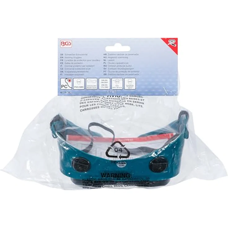 BGS 74517 | Schweißer-Schutzbrille, PVC / ABS Gehäuse, Hochklappbare Lichtschutzgläser, Spezieller Schweißfliter, Belüftungsschlitze, DIN EN-zertifiziert – Bild 5