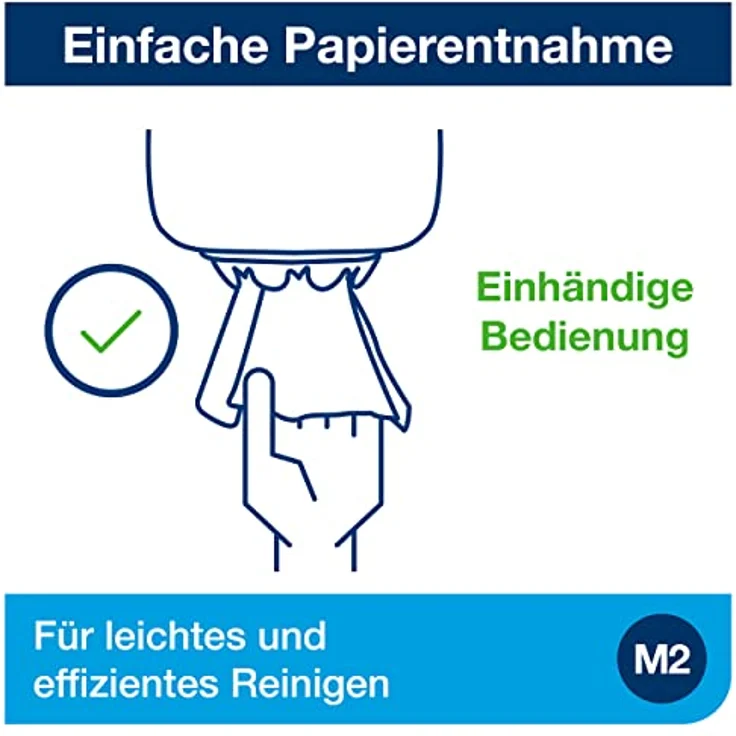 Tork 659000 Innenabrollungsspender für M2 Papierwischtücher, hygienische Einzeltuchentnahme, weiß-türkis, modernes Design, einfaches Nachfüllen, Sichtfenster – Bild 5
