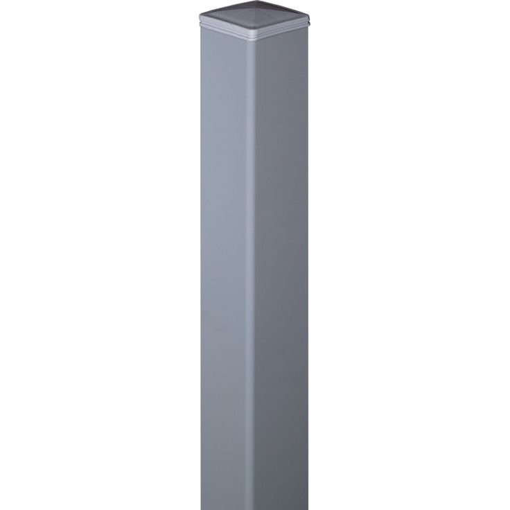 GroJa Tor-Pfosten Aluminium silbergrau, 9 x 9 x 240 cm, stahlverstärkt, pulverbeschichtet, inkl. Pfostenkappe