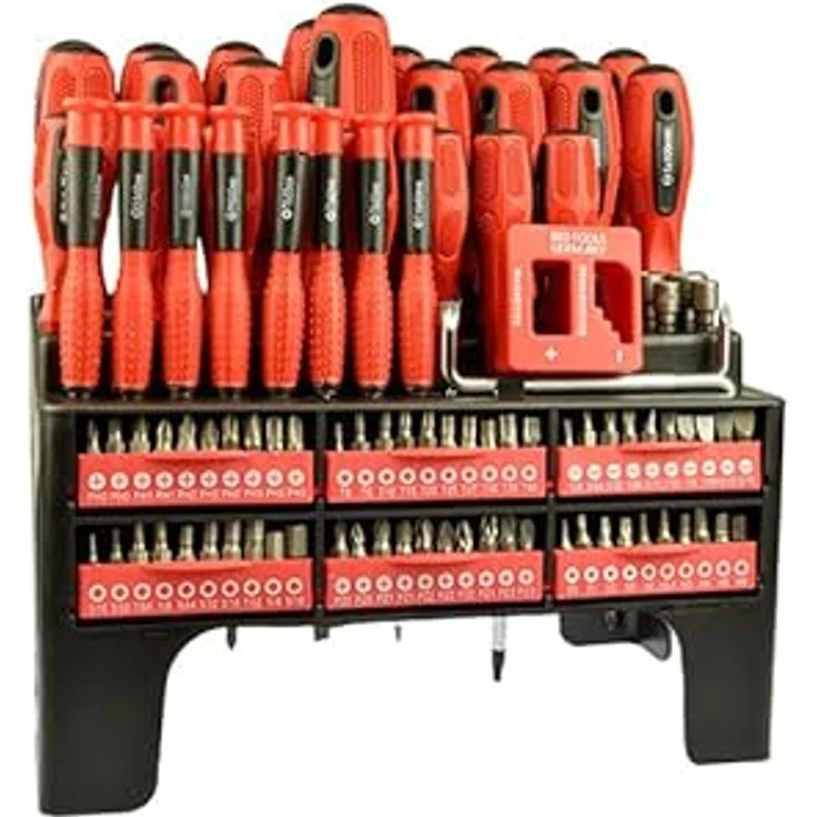 Red Tools Schraubendreher- und Bit-Set XXL - 101 teilig - Winkel- und Präzisionsschraubendreher - inkl. Stecknüsse - PZ,PH,T, Vierkant, Innensechskant u.v.m. – Bild 1