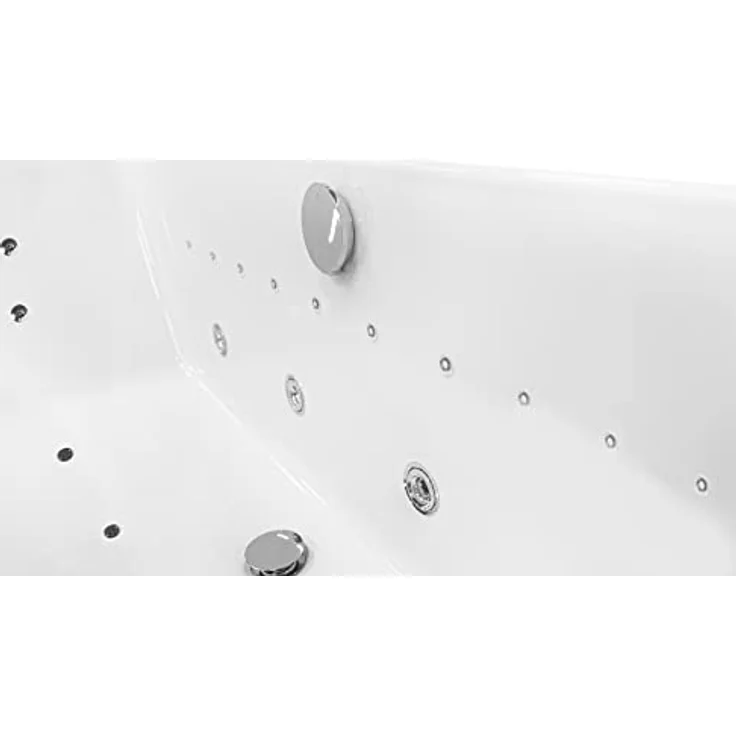 Basera® Whirlpool-Badewanne PREMIUM Indoor Eck-Whirlpool Badewanne Maui 130 x 130 cm, (Komplett-Set), mit 21 Massagedüsen, Heizung, Ozongenerator, Bodenansaugung, Wasser... – Bild 3