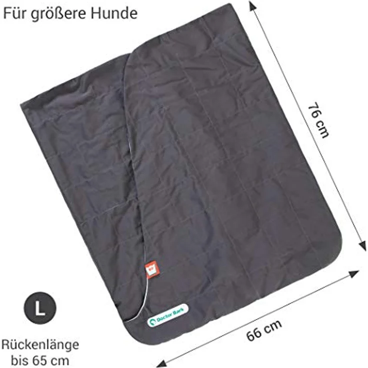 Doctor Bark Hundeschlafsack, flauschig und weich gefüttert, wärmend und atmungsaktiv, strapazierfähiger Schlafsack für größere Hunde, waschbar bis 95°C, Trockner geeignet (L - Grau) – Bild 5
