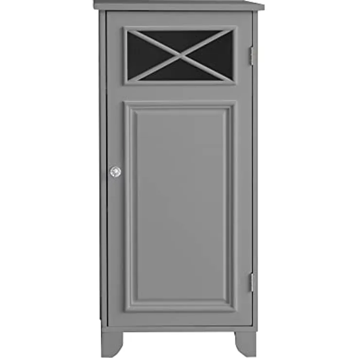 Teamson Home Badezimmer Dawson Bodenschrank Mit Einer Tür Grau EHF-6834G