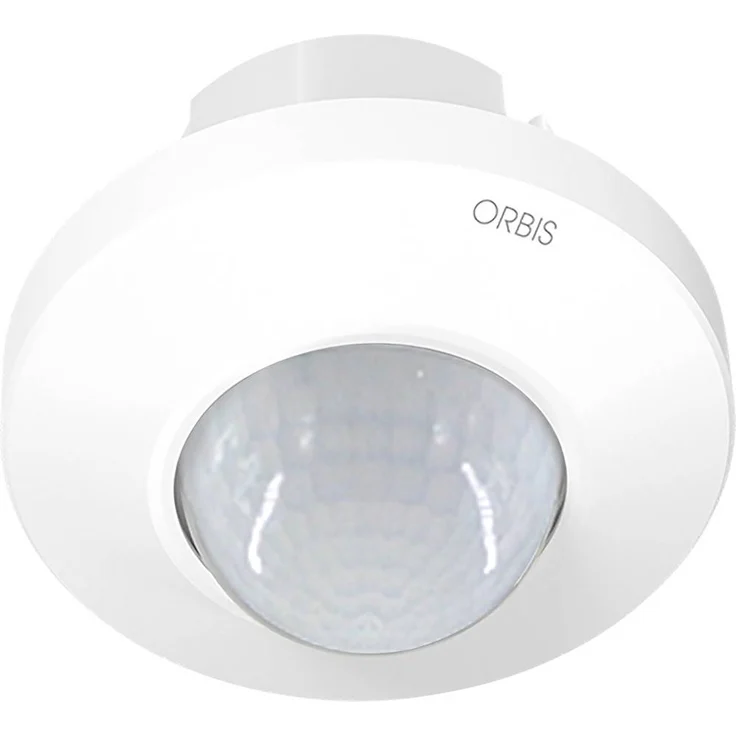 ORBIS Zeitschalttechnik OB137850, Unterputz PIR-Bewegungsmelder 360°, Weiß, IP20, KNX-kompatibel für energieeffizientes Gebäudemanagement