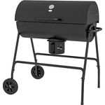 Outsunny Holzkohlegrill BBQ Smoker mit Thermometer Räder verstellbarer Kohlewanne, fahrbar Grillwagen, 95x71,5x102 cm, Schwarz