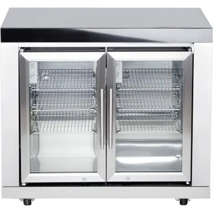 Allgrill Top-Line modulare Outdoorküche Edelstahl Modul 2 Doppel-Kühlschrank je 63 Liter