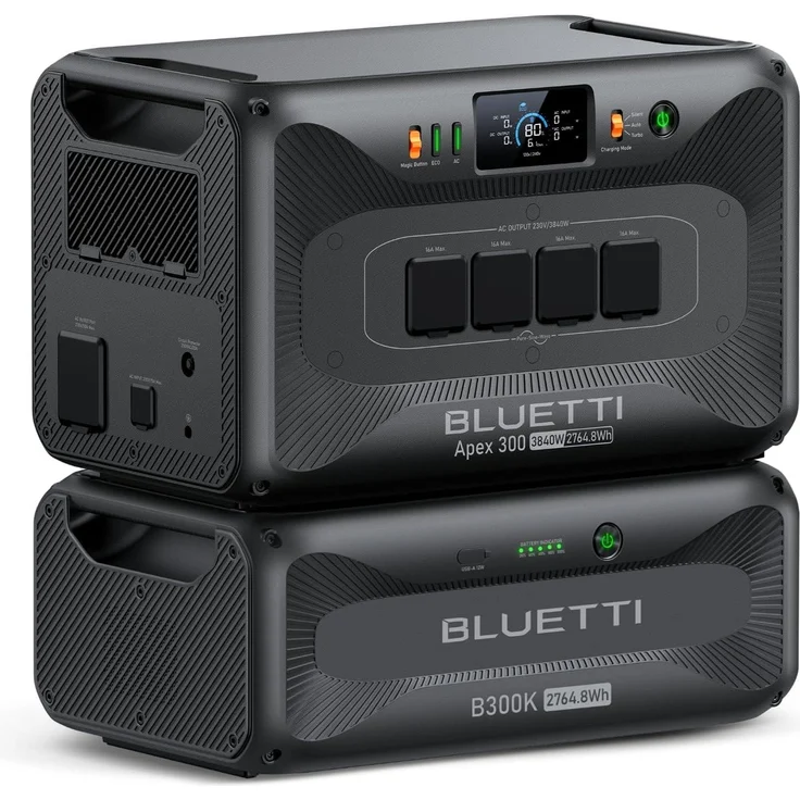 BLUETTI Apex 300 & B300K, Modulare Solargenerator-Anlage mit 5529,6Wh LFP Batterie, 4x AC Ausgängen, Ideal für Zuhause und Wohnmobile