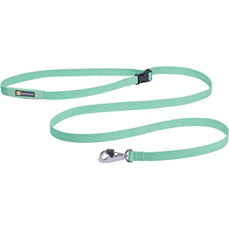 Ruffwear Flagline Hundeleine, schnelle, leichte, Starke Leine, 2-in-1 Hand- oder Taillenleine zum Laufen, Ufbewahrungstasche und sicher abschließbarer Crux-Clip, Sage Green (One Size, All Breeds)