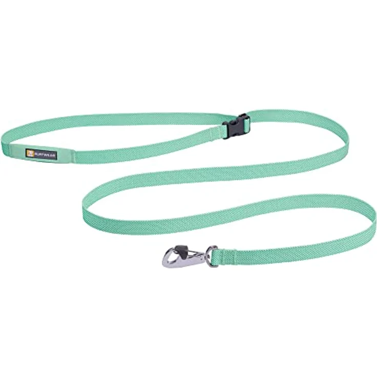 Ruffwear Flagline Hundeleine, schnelle, leichte, Starke Leine, 2-in-1 Hand- oder Taillenleine zum Laufen, Ufbewahrungstasche und sicher abschließbarer Crux-Clip, Sage Green (One Size, All Breeds) – Bild 1