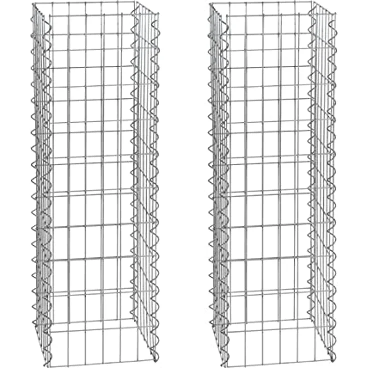Gabionen Säule 100 cm 2x Gabione 4 Eck 30x30 cm Steinkorb Säulengabione – Bild 2