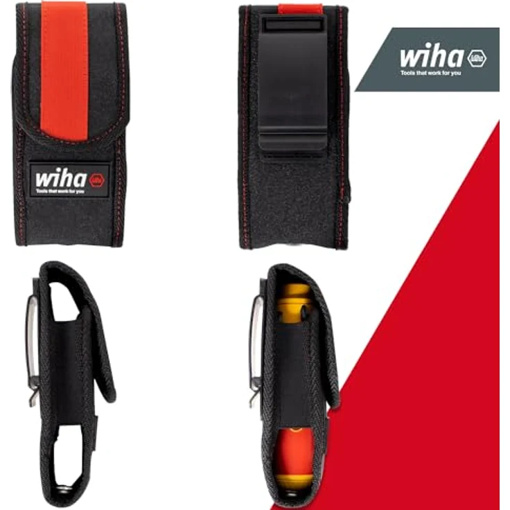 Wiha Gürteltasche für E-Schraubendreher speedE® (44367) – Werkzeugtasche mit Platz für 1 E-Schraubendreher und 4 slimBits, inklusive Cliphalterung – Bild 5