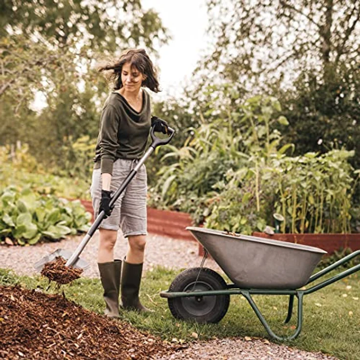 Fiskars Schaufel, Breite: 23 cm, Länge: 131,7 cm, SoftGrip, Hochwertiger Borstahl, Grau/Schwarz, Ergonomic, 1066712 – Bild 5