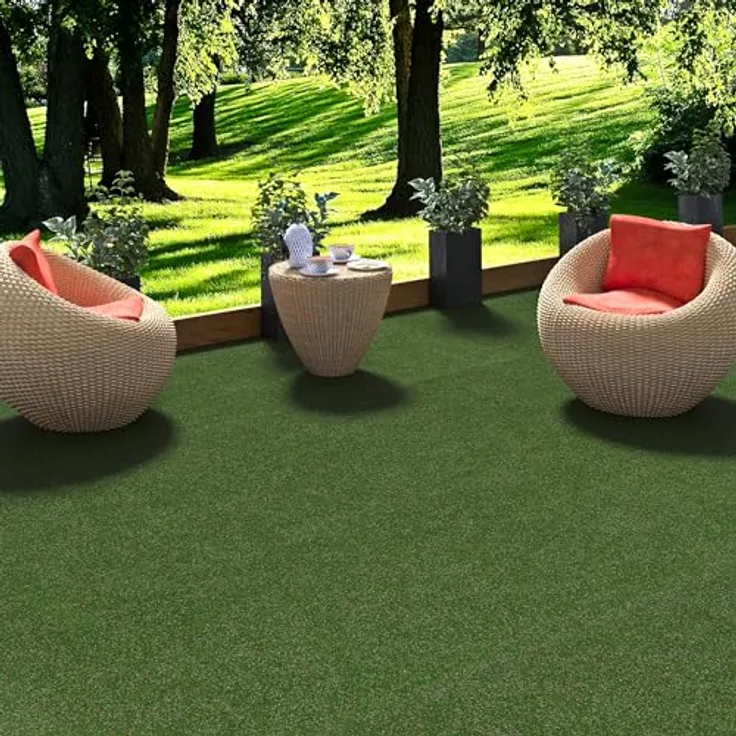 Snapstyle Komfort Kunstrasen Rasenteppich mit Noppen Kingston Grün Mix in 19 Größen - 100% Polypropylen, Gesamthöhe ca. 7,5 mm, 1100 gr. pro m², Noppen mit Drainagefunktion