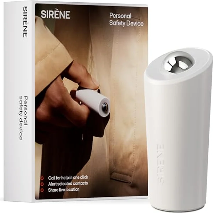 SIRÈNE OOONO SIRÈNE - Intelligenter Taschenalarm mit App Live-Standort, kompaktes Design für Frauen, Männer & Kinder, lauter Alarm auf Knopfdruck – Bild 1