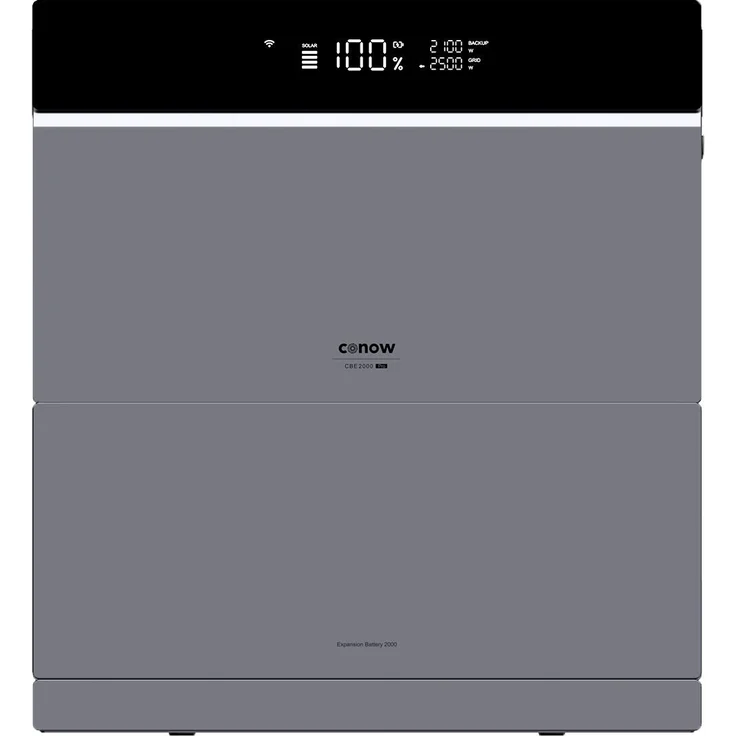 Conow CBE2000 Pro, 2000Wh LiFePO4 Powerstation mit 1 Erweiterungsbatterie und KI-gestütztem Energiemanagement