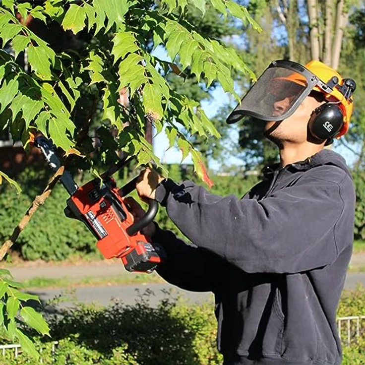 Forsthelm Forstschutzhelm mit Visier und Gehörschutz Schutzhelm Größe verstellbar 50-66 cm Sicherheitshelm – Bild 3