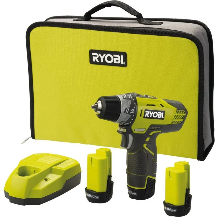 Ryobi Akku-Bohrschrauber R12DD-220S, 12Volt, leicht und kompakt, 21-stufiges Drehmoment, Schnellspannbohrfutter - Preisvergleich