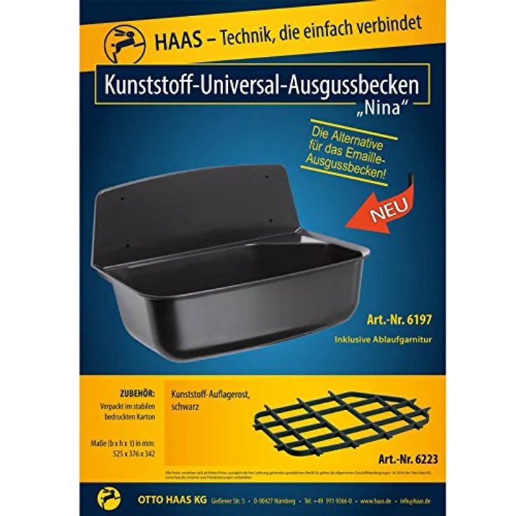 Kunststoff Auflagerost Ablagegitter schwarz für Ausgussbecken Nina – Bild 4