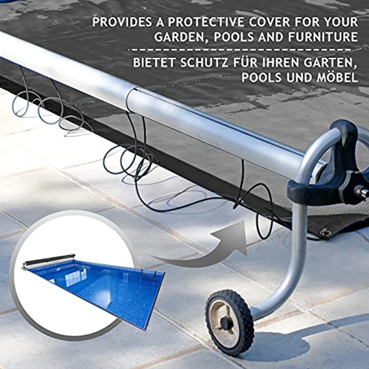 Jago Abdeckplane - 650 g-m², Wasserdicht & Reißfest, Aluminiumösen, Schwarz, 4 x 5 m, Beidseitig Beschichtet - PVC-Schutzplane, LKW Plane Gewebeplane, Regenplane – Bild 6