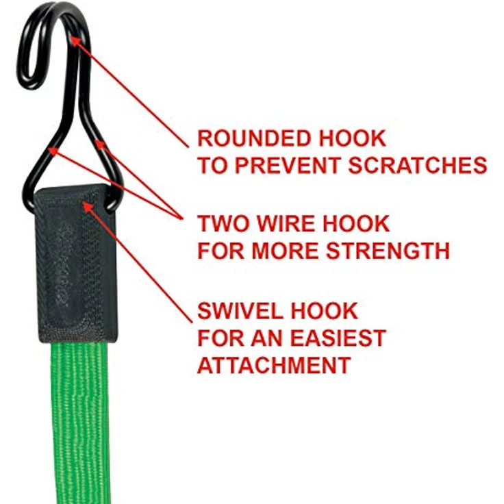 Master Lock 3225EURDAT Flaches Gummi-Spannseil mit Haken [80 cm langes Spannseil] [Doppelter Invershaken] – Bild 4