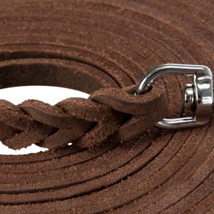 Trixie Rustic Fettleder Schleppleine (S, L, Hund), Halsband + Leine – Bild 2