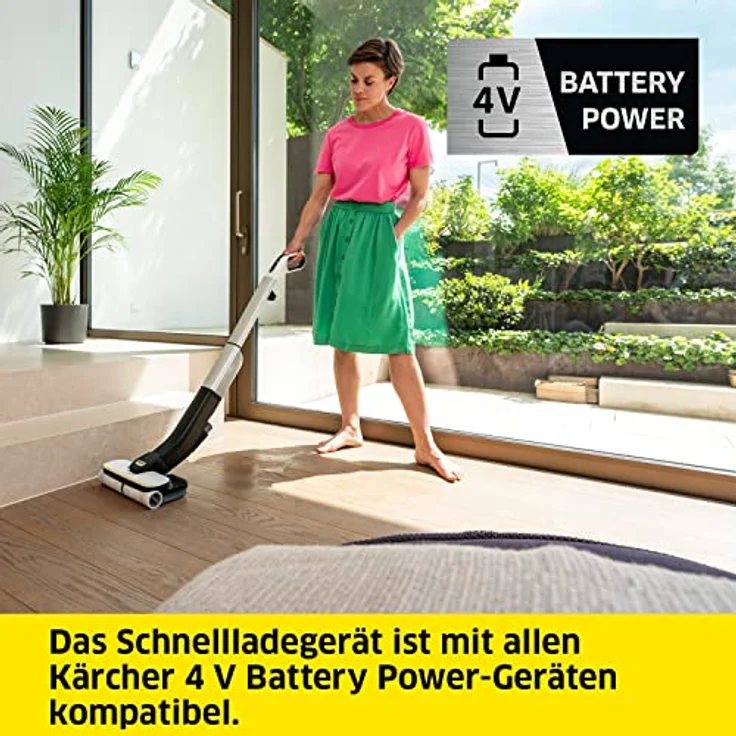 Kärcher Fast Charger Duo Battery Power 4 V, Schnellladegerät für 2 Akkus, max. Ladestrom 2 x 2,5 A, LED-Anzeige, Ladezeit 50 min bis 80%, 70 min bis 100% – Bild 2
