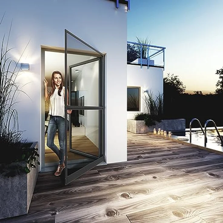 Windhager Insektenschutz Spannrahmen Tür EXPERT, Fliegengitter Alu-Rahmen Balkon-Tür, Terrassen-Tür, Selbstbausatz 120 x 240 cm, Anthrazit – Bild 2