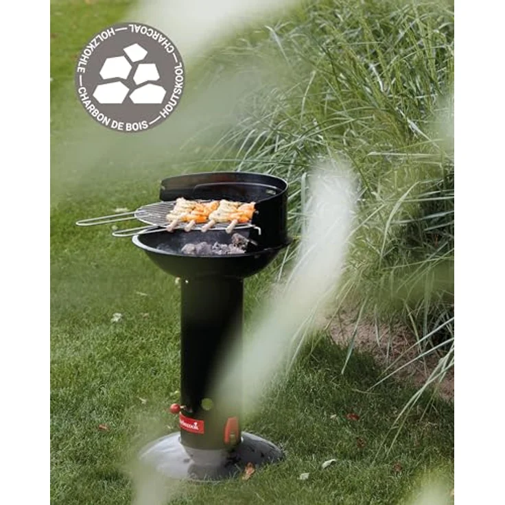 Barbecook Holzkohlegrill Säulengrill Stand-Grill rund 75 cm, schwarz, 41,1x41,1x75,5 cm – Bild 3