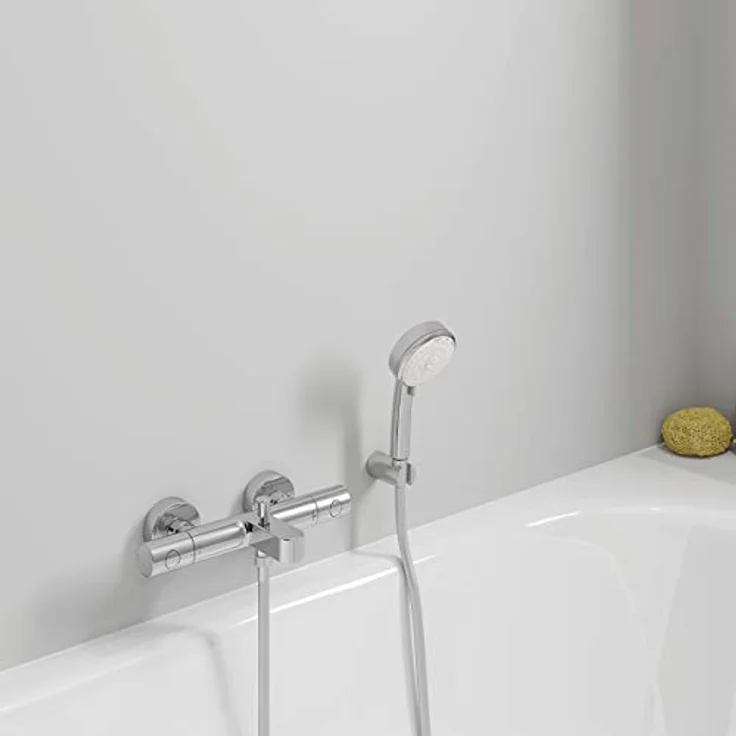 GROHE Grohtherm 800 Cosmopolitan | Thermostat-Wannenbatterie, ohne Anschlüsse - mit ergonomischem Metallgriff und Spartaste, Umstellung: Wanne/Dusche | chrom | 34770000 – Bild 3