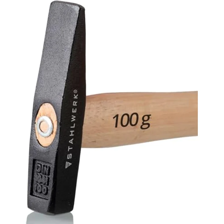 STAHLWERK 3 x Schlosserhammer 100g, geschmiedeter Stahlkopf, vibrationsdämpfender Hickory-Griff, ergonomisch und robust – Bild 3