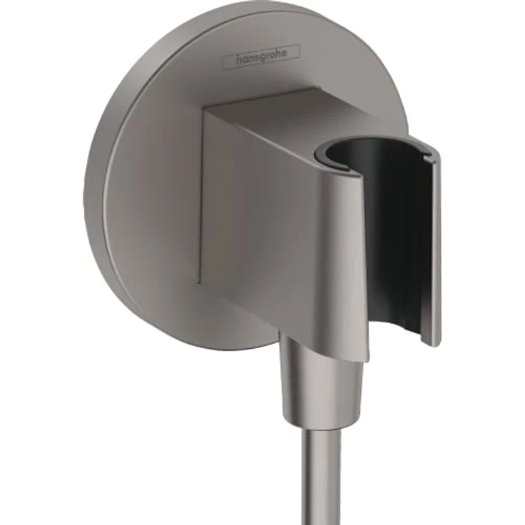 hansgrohe Wandanschluss mit Duschkopfhalterung FixFit S, Brushed Black Chrome – Bild 1