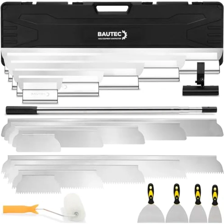 BAUTEC Farbsprühgerät Airless 384, Kolbenpumpe bis 6,3 l/min, Kombi-Set mit Flächenspachtel-Set – Bild 8