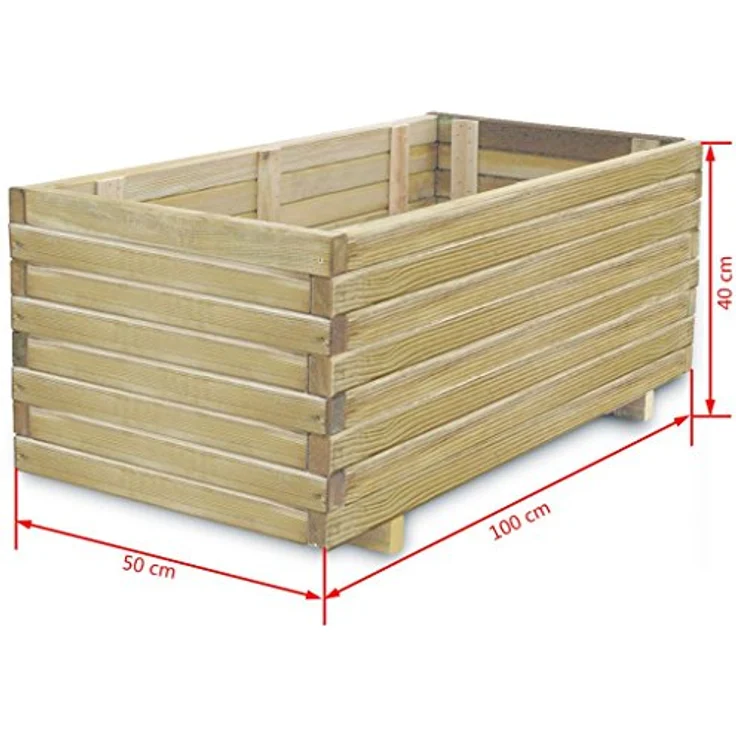 vidaXL Hochbeet 100 x 50 x 40 cm Holz Rechteckig – Bild 5