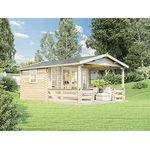 Alpholz Gartenhaus Lappland-B aus Massiv-Holz | Gerätehaus mit 44 mm Wandstärke | Garten Holzhaus inklusive Montagematerial | Geräteschuppen Größe: 380 x 579 cm | Satteldach