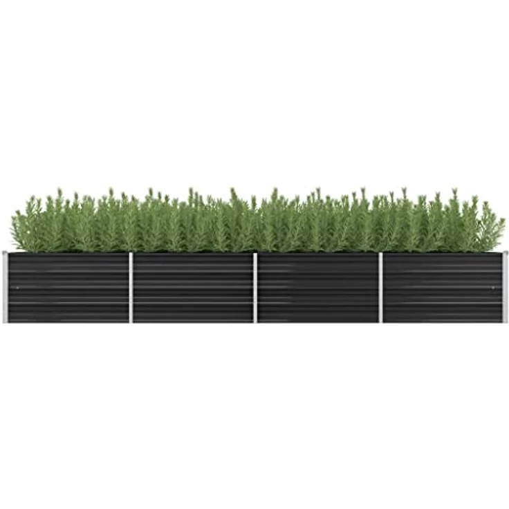 vidaXL Garten-Hochbeet Anthrazit 320 x 80 x 45 cm Verzinkter Stahl – Bild 4