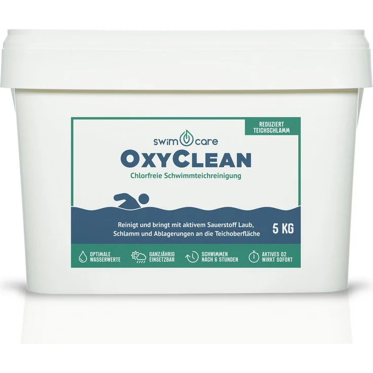 swimcare OxyClean, Chlorfreie Teichpflege mit aktivem Sauerstoff, 5 kg Eimer zur effektiven Schwimmteichreinigung