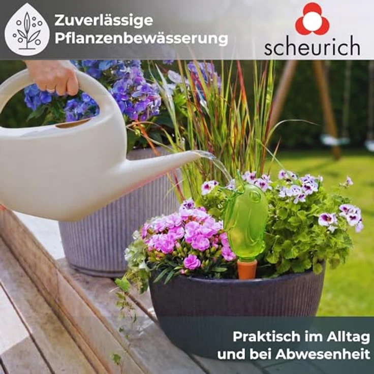 Wasserspender Bördy Farbe Grün, Größe 20cm, Inhalt 220ml für bis zu 4 Tage Bewässerung Ihrer Pflanzen (4) - Scheurich – Bild 5