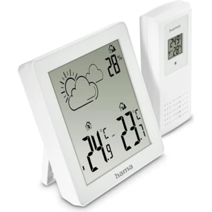 Hama Wetterstation Zakynthos, Thermometer und Hygrometer mit Außensensor, Weiß – Bild 3