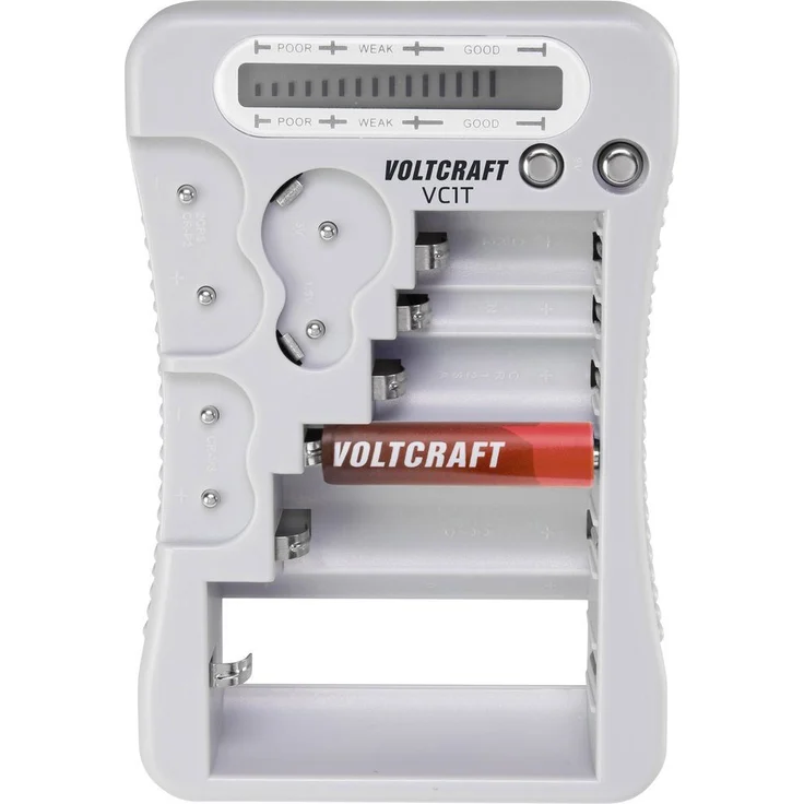 VOLTCRAFT Batterietester VC1T, Spannungsprüfer mit LC-Display und Balkendiagramm, 1,5 V/3 V, kompakt und leicht bedienbar (VOLTCRAFT) – Bild 1