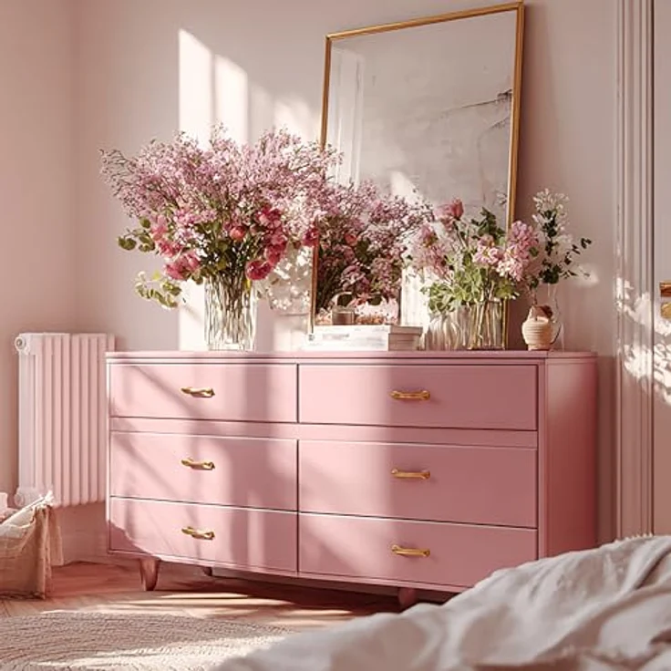 Creative Deco Rosa Kreidefarbe für Möbel 1000 ml | Abwaschbarer Möbellack für Landhaus- und Vintage-Stil, ohne Schleifen, mit Wisch- und Gradient-Effekt – Bild 2
