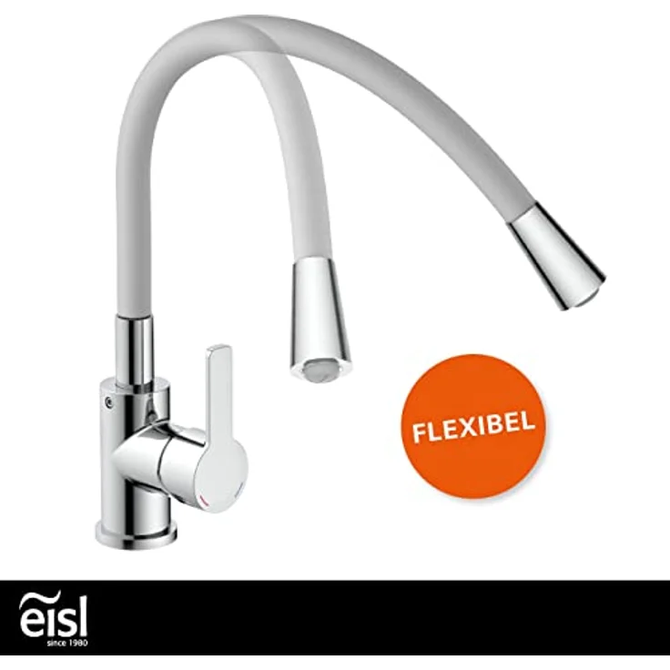 Eisl Flexo Spültischarmatur, energiesparender Cold-Start, wassersparender Eco-Click, 360° schwenkbar, Soft-Touch Auslauf – Bild 3