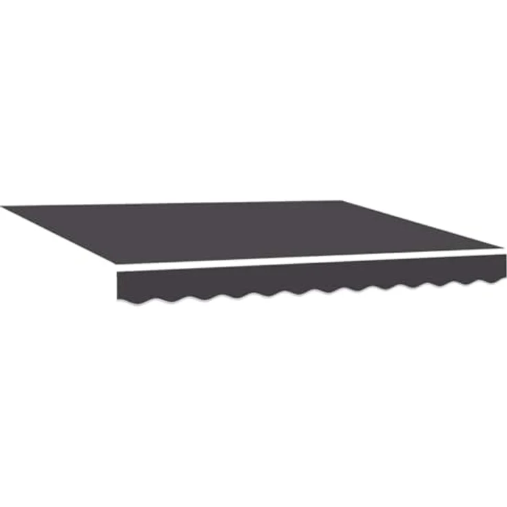 vidaXL Markisenersatzstoff Anthrazit 280 x 195 cm, wetterfestes Polyester mit UV-Schutz und Volant – Bild 1