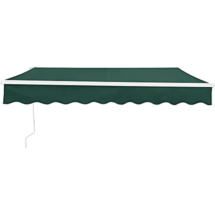 (en.casa) - Gelenkarmmarkise 300x250cm mit Handkurbel Dunkelgrün – Bild 6