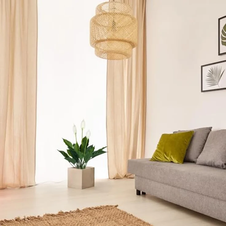 hjh OFFICE Kunstpflanze SPATHIPHYLLUM Kunststoff Einblatt, 80.0 cm, weiße Blüten, Zimmerpflanze im Topf, Kunstblume – Bild 4